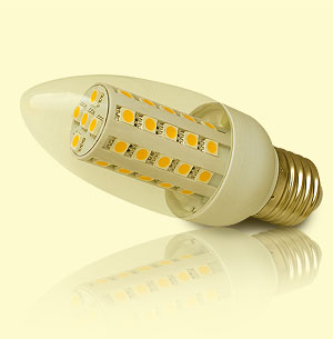 SMD LED žiarovka E27 - sviečková žiarovka
