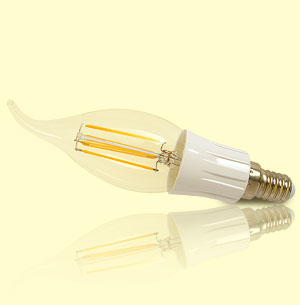4-vláknová LED žiarovka - sviečková žiarovka