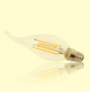 Vláknová LED žiarovka - sviečková žiarovka
