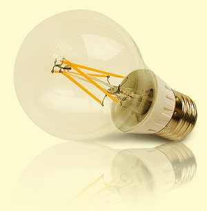 Vláknová LED žiarovka - guľatá žiarovka