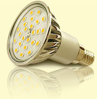 SMD LED žiarovka E14 [jasná teplá biela]
